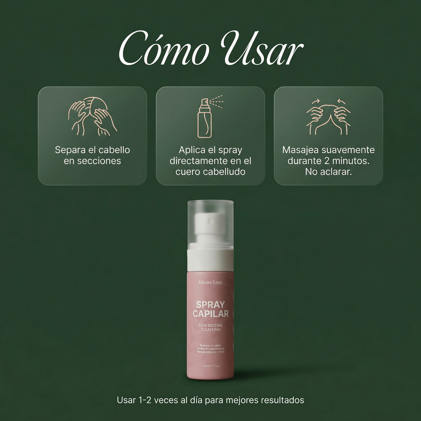 Spray Capilar Anticaída con Biotina y Cafeína – Fortalece y Reduce la Caída