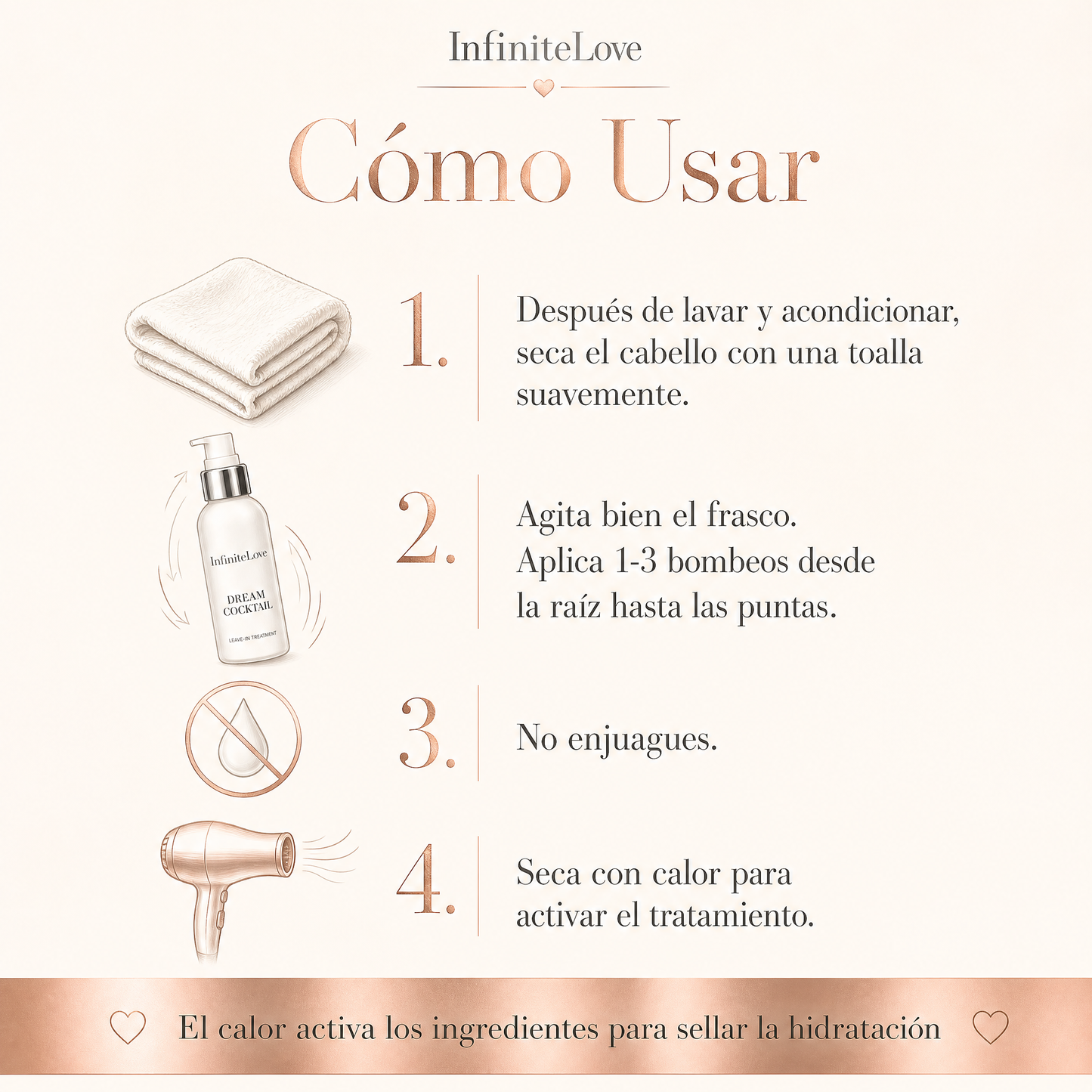 InfiniteLove Dream Cocktail - Tratamiento Capilar con Aceite de Coco Sin Enjuague