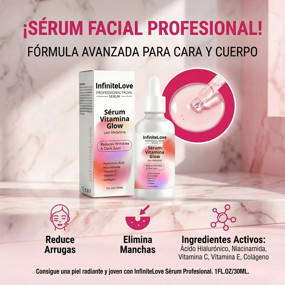 Sérum Vitamina Glow con Melanina – Unifica, Ilumina y Reduce Manchas