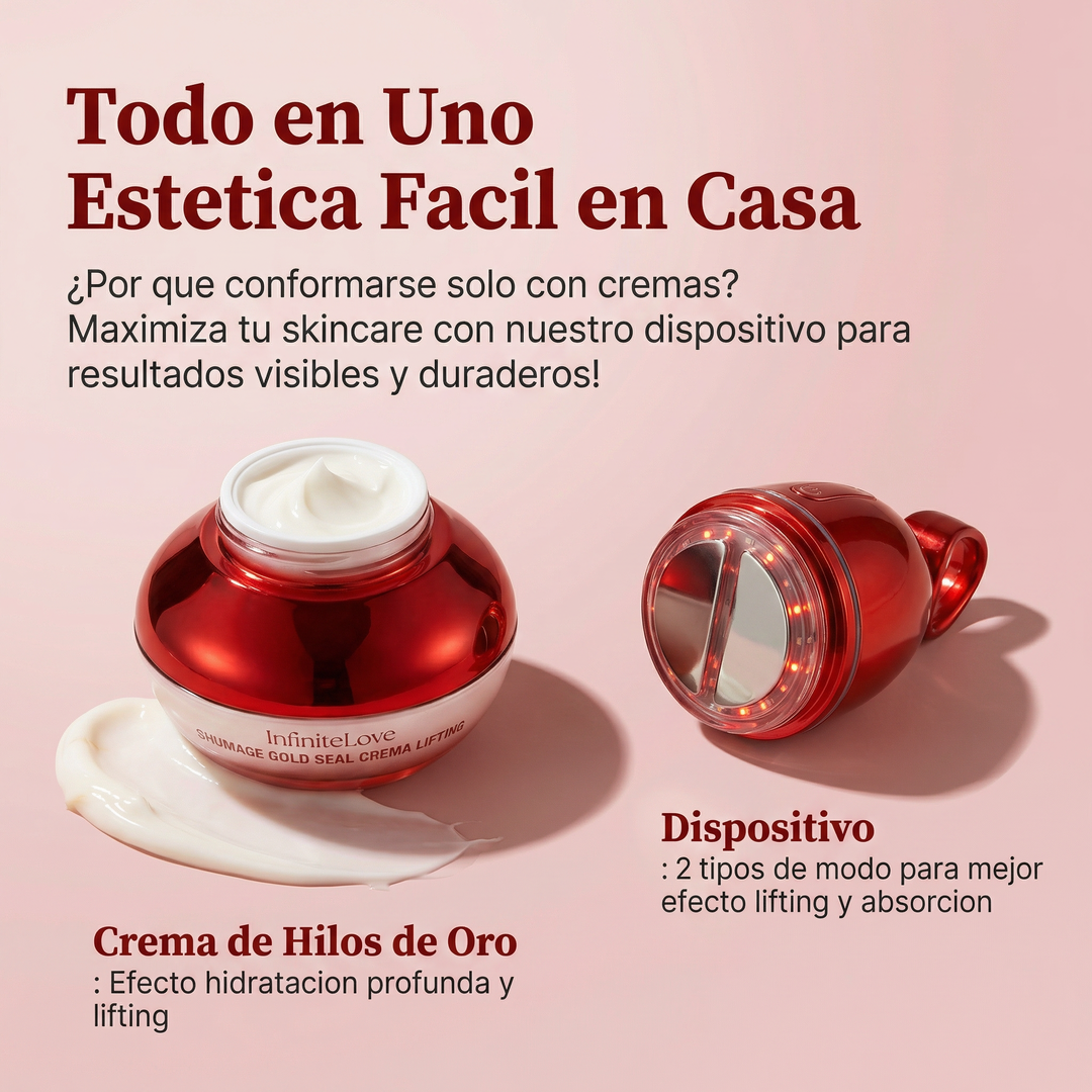 Crema Lifting con Dispositivo EMS y Luz LED – Efecto Reafirmante y Glow Profesional en Casa