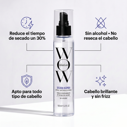 Spray Secado Rápido Anti-Frizz – Cabello Suave y Brillante al Instante