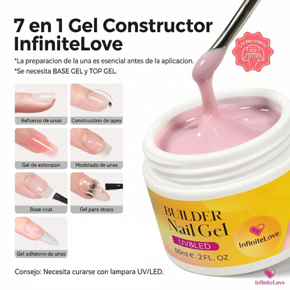 Gel Constructor de Uñas Rosa – Efecto Salón Profesional en Casa