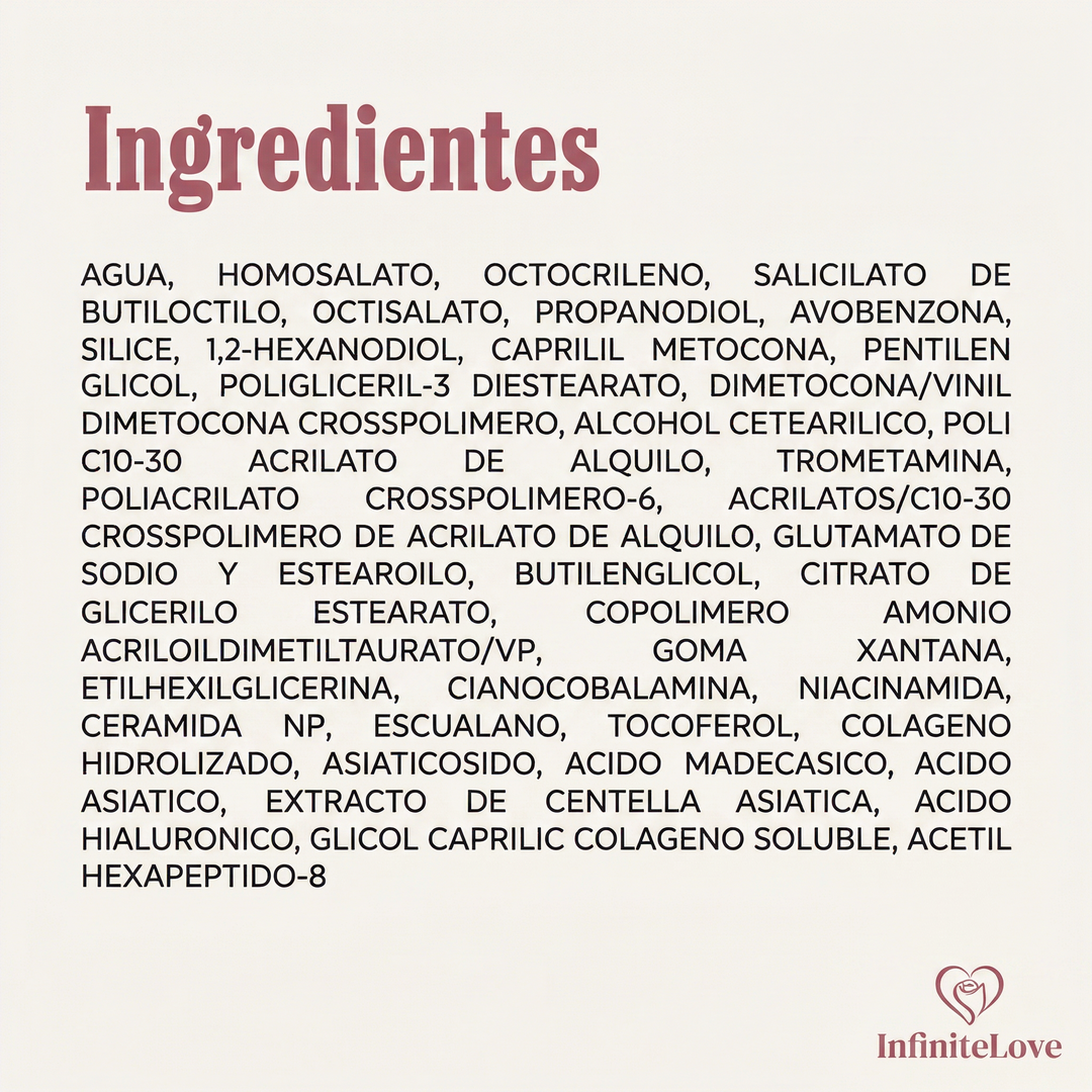 Protector Solar Glow con Colágeno SPF50 – Hidratación y Brillo Natural sin Residuo Blanco