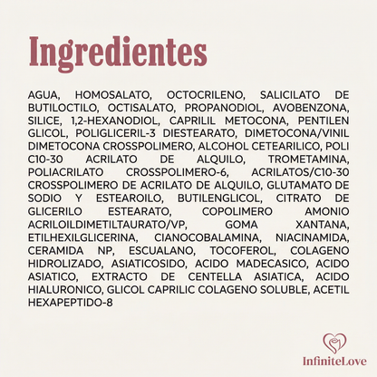 Protector Solar Glow con Colágeno SPF50 – Hidratación y Brillo Natural sin Residuo Blanco