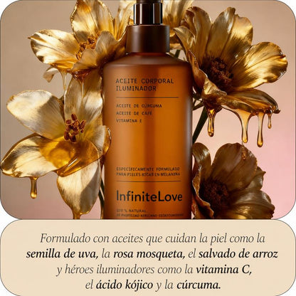 Aceite Corporal Iluminador Antimanchas Cúrcuma Vitamina C Ácido Kójico 240ml