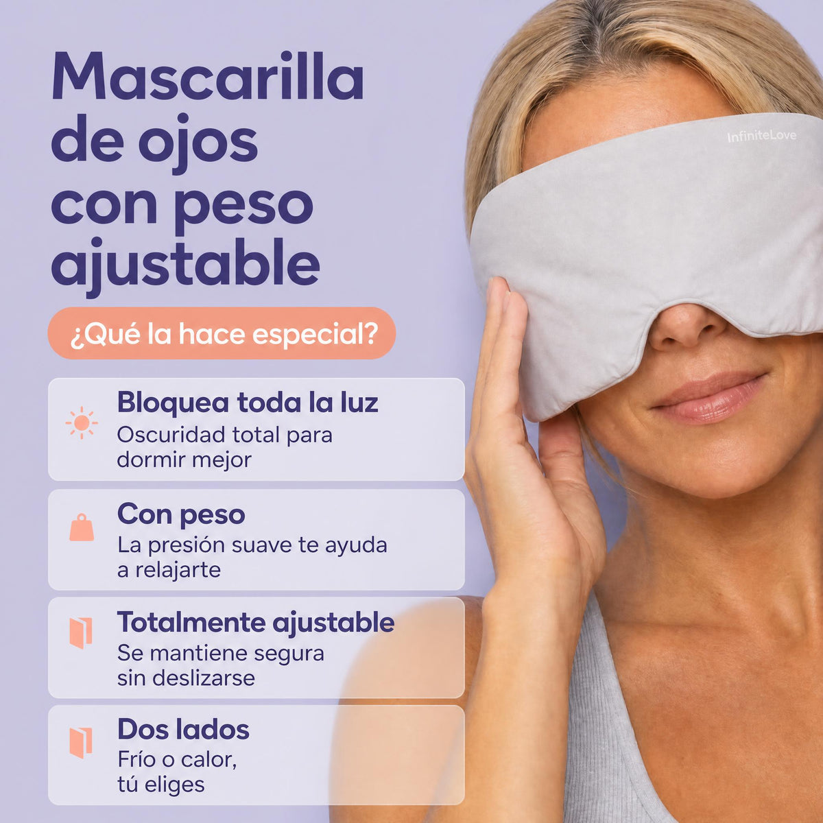 InfiniteLove Nube Nocturna — Antifaz Lastrado Reversible 180 g