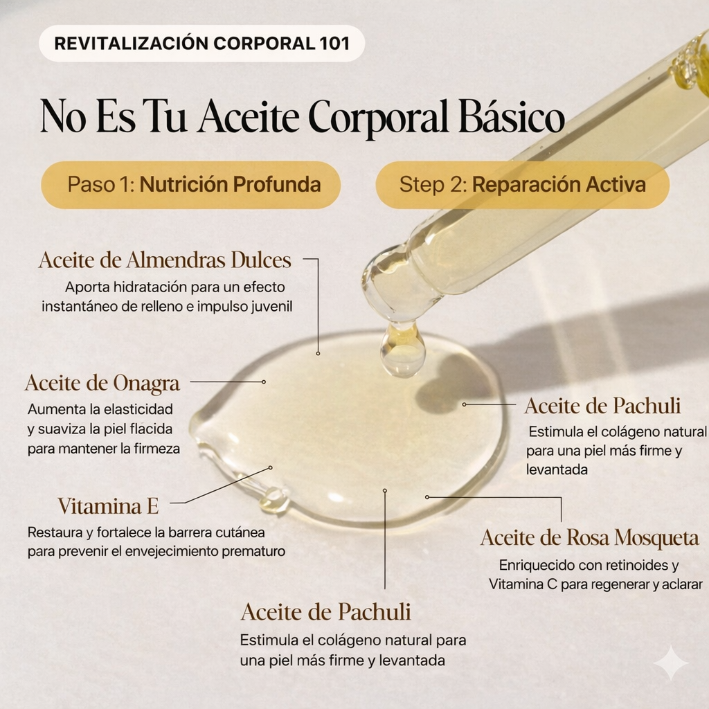 Aceite Corporal Reafirmante para Tensar la Piel Flácida y Arrugada