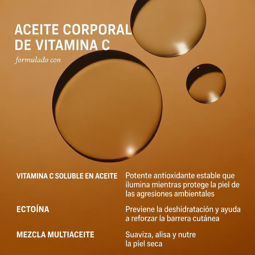Aceite Corporal Vainilla Vibrante con Vitamina C Hidratante Luminosidad 124ml