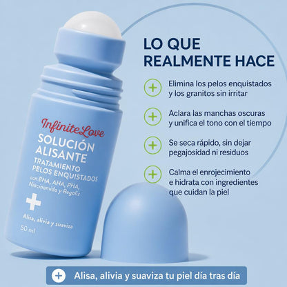 Solución Alisante Tratamiento Pelos Enquistados BHA AHA Niacinamida Roll-On 50ml