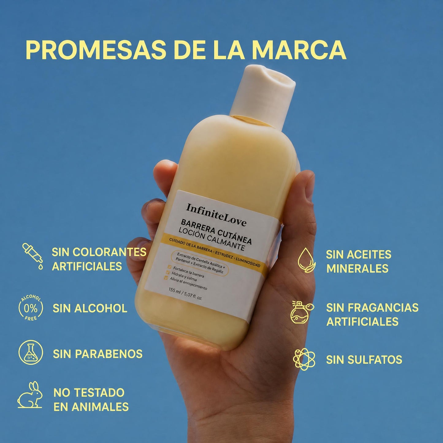 Locion Calmante Barrera Cutanea Centella Asiatica 9 Peptidos Glucosa Pantenol Piel Cristal K-Beauty 220ml