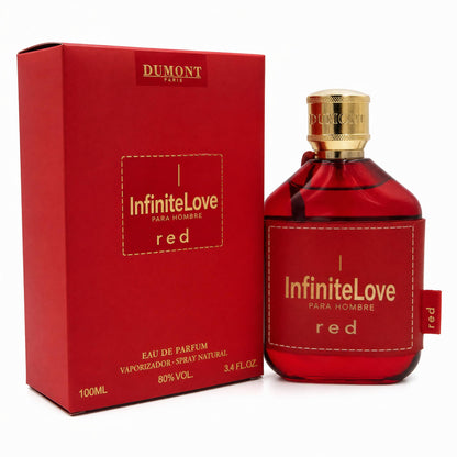 InfiniteLove Red Pour Homme Eau de Parfum Aromatico Frutal Amaderado Gran Proyeccion Hombre 100ml