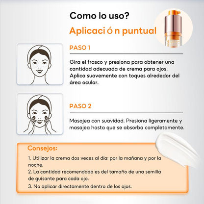 Crema reparadora antienvejecimiento para el contorno de ojos con péptidos – Elimina Bolsas y Ojeras