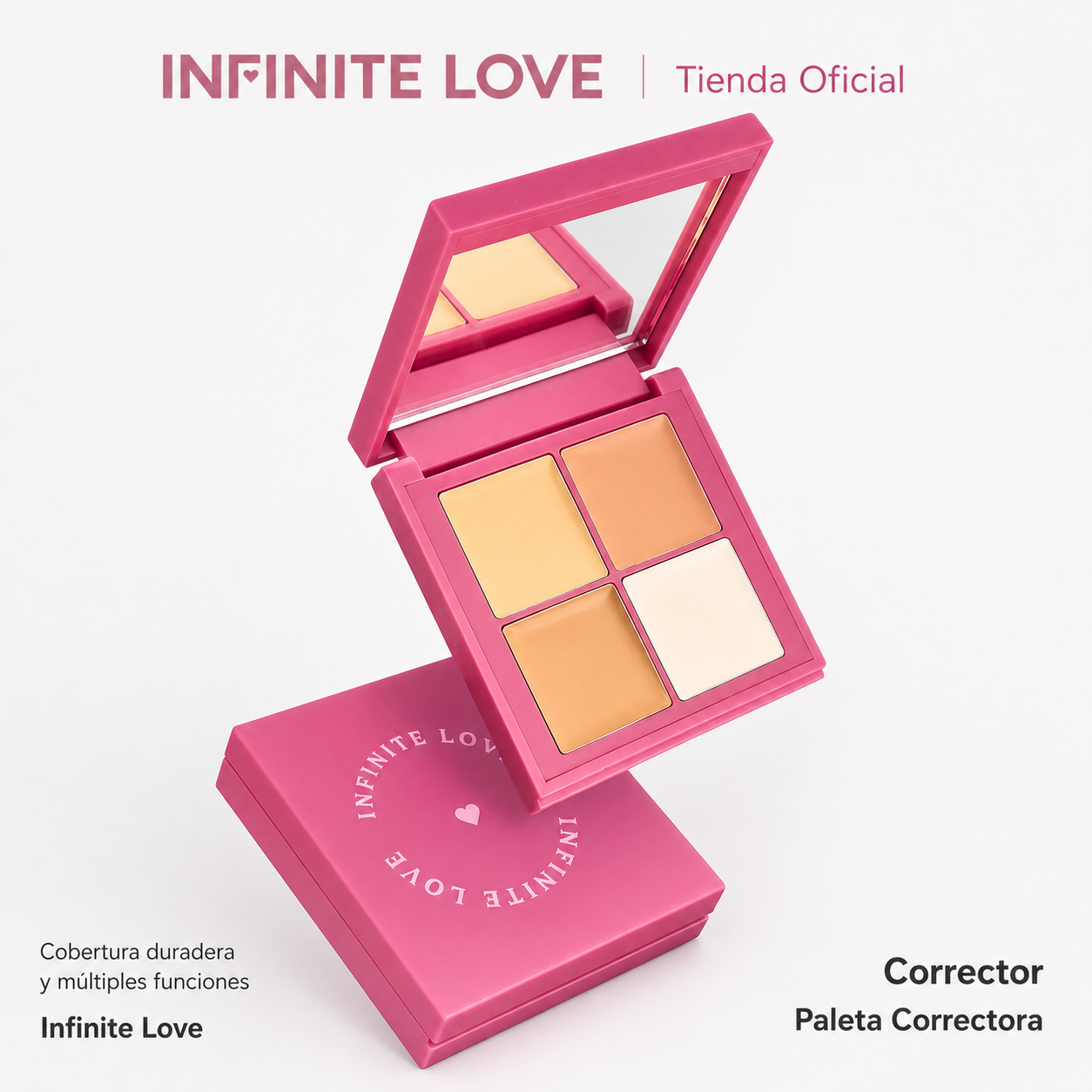 Paleta Correctora de Color 4 en 1 – Oculta Ojeras, Manchas y Rojeces al Instante