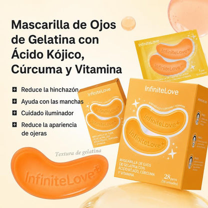 Mascarilla Ojos Vita Jelly Ácido Kójico Cúrcuma Iluminadora Anti-Ojeras Hidrogel K-Beauty 6 Pares