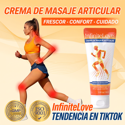 Crema de Masaje Articular Efecto Frío Cúrcuma Glucosamina Condroitina MSM Ácido Hialurónico 100ml