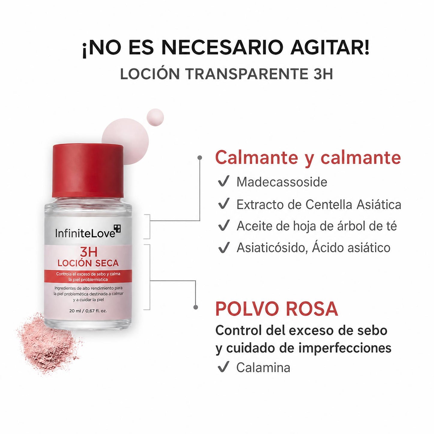 InfiniteLove Punto Rosa — Loción Secante con Calamina y Ácido Salicílico 20 ml