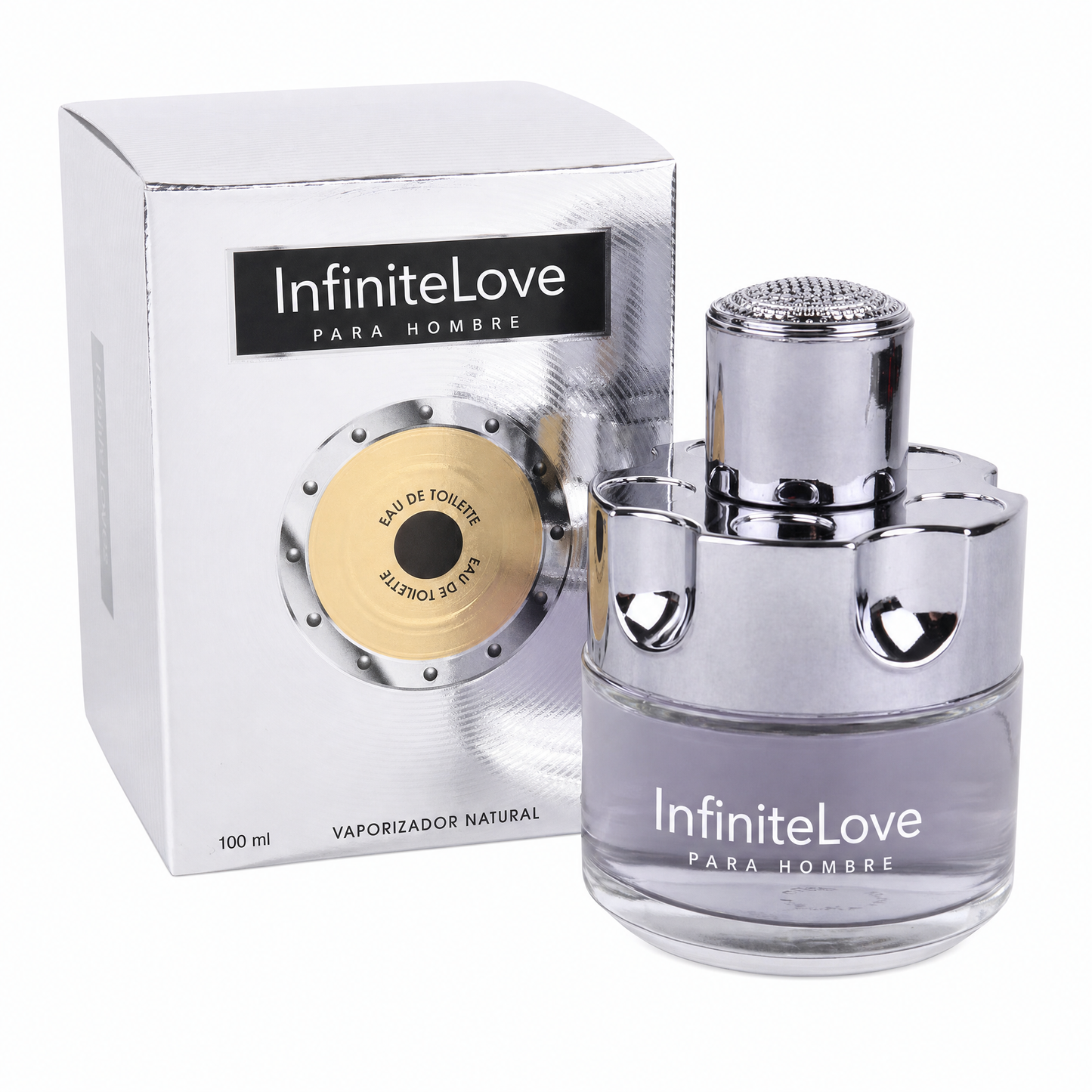 InfiniteLove Silver Homme — Eau de Toilette Masculina Cítrica, Especiada y Amaderada 100 ml