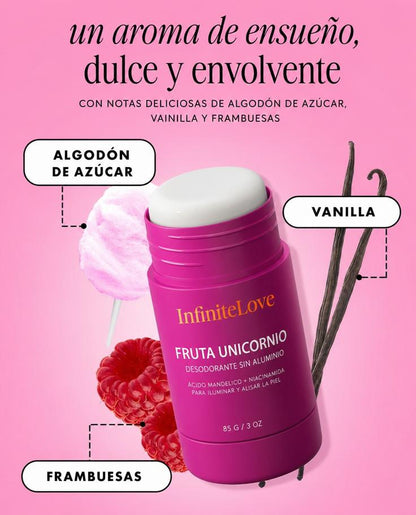 Desodorante Iluminador Sin Aluminio Ácido Mandélico + Niacinamida Aroma Frutal 85g