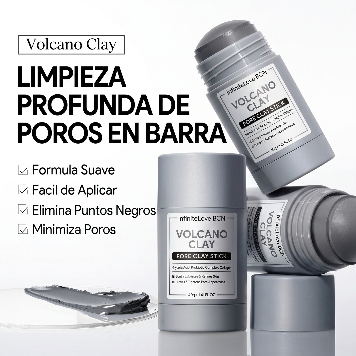 Mascarilla en Barra de Arcilla Volcánica para Puntos Negros