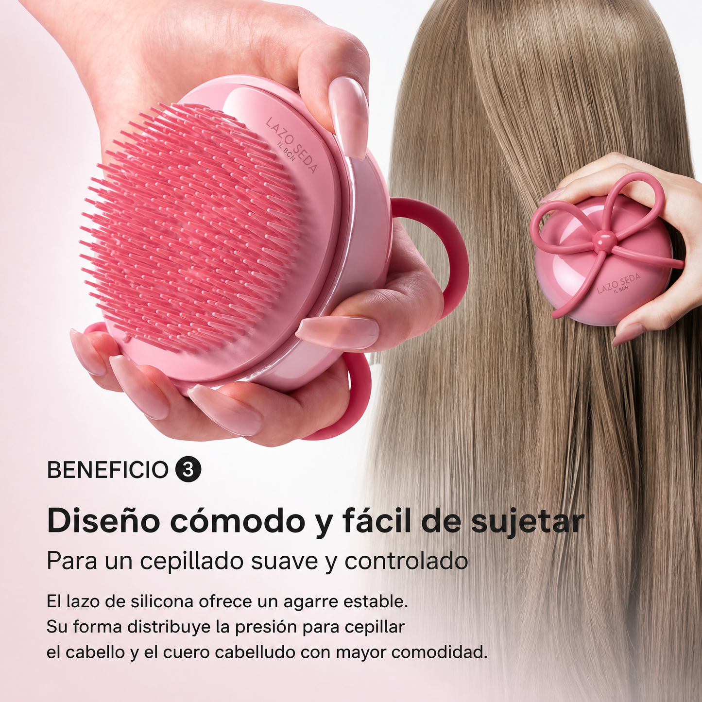 Lazo Seda — Cepillo Desenredante Portátil con Tapa Protectora