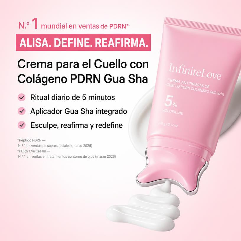 Crema Antiarrugas de Cuello PDRN Colágeno con Gua Sha — Reafirma Cuello y Escote 90 g