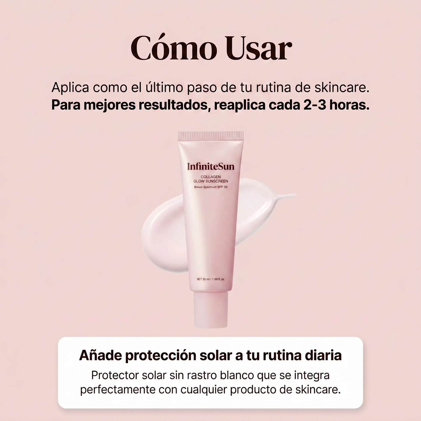 InfiniteSun - Protector Solar Facial Colágeno y Glow SPF 50