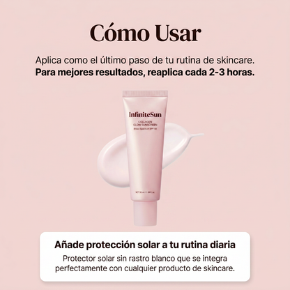 InfiniteSun - Protector Solar Facial Colágeno y Glow SPF 50