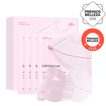 Mascarilla Gel Colageno Rosa PDRN Salmon Hidrogel Cambia de Color Efecto Glass Skin K-Beauty 4 Uds