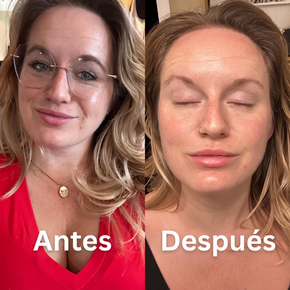 Aspecto de la piel antes y después de un ritual de hidratación