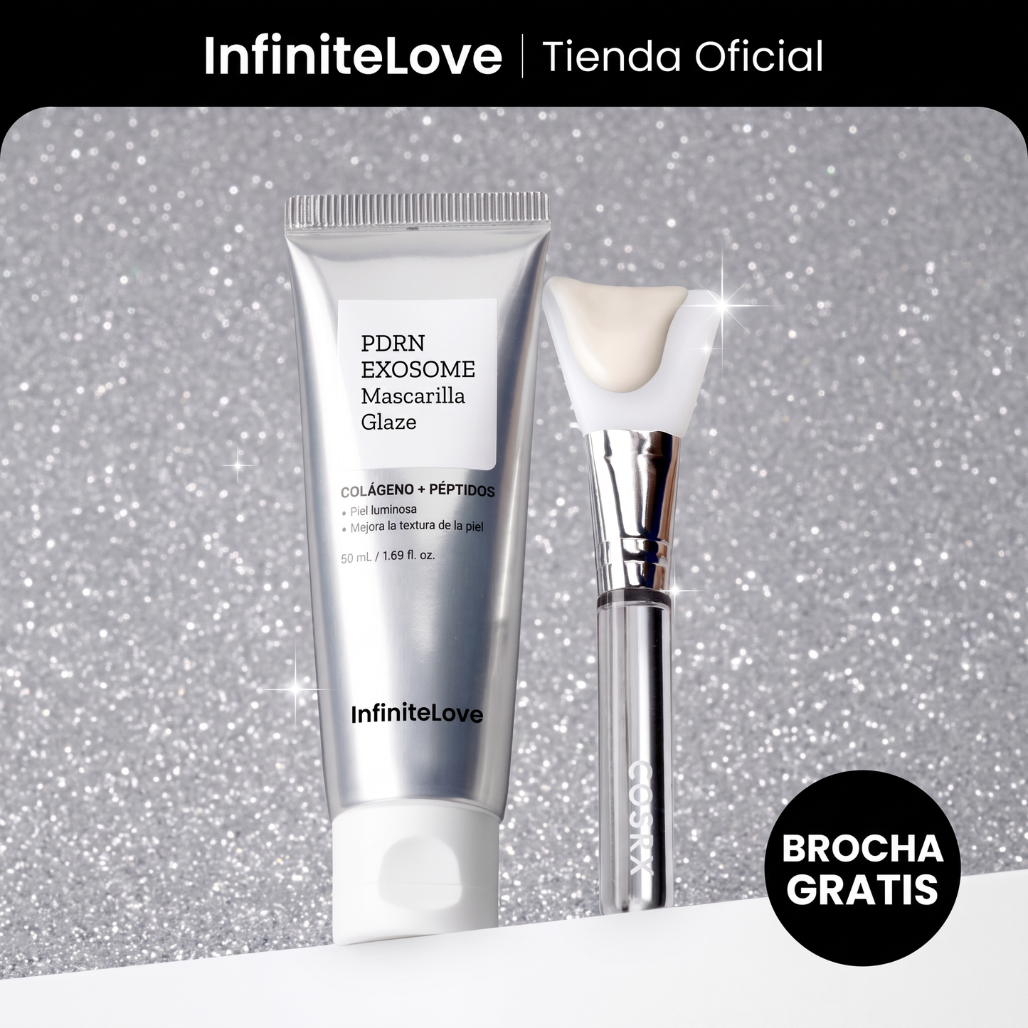 Mascarilla PDRN Exosome Glaze Peel-Off Colágeno Péptidos Efecto Glass Skin K-Beauty 50ml