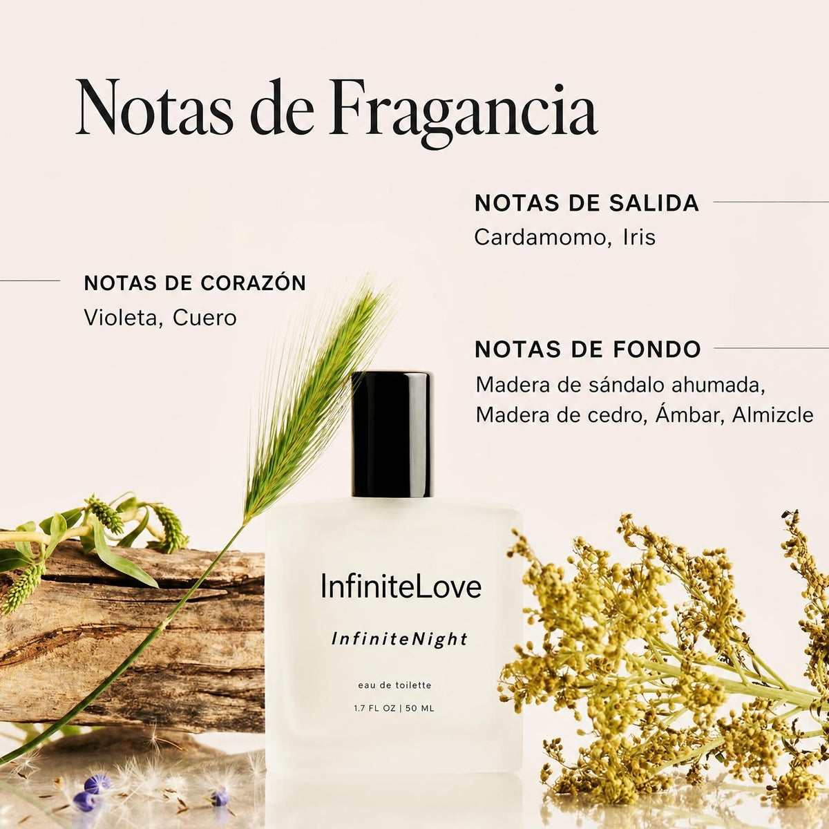 InfiniteNight — Perfume Unisex de Cardamomo, Cuero y Sándalo Ahumado 50 ml