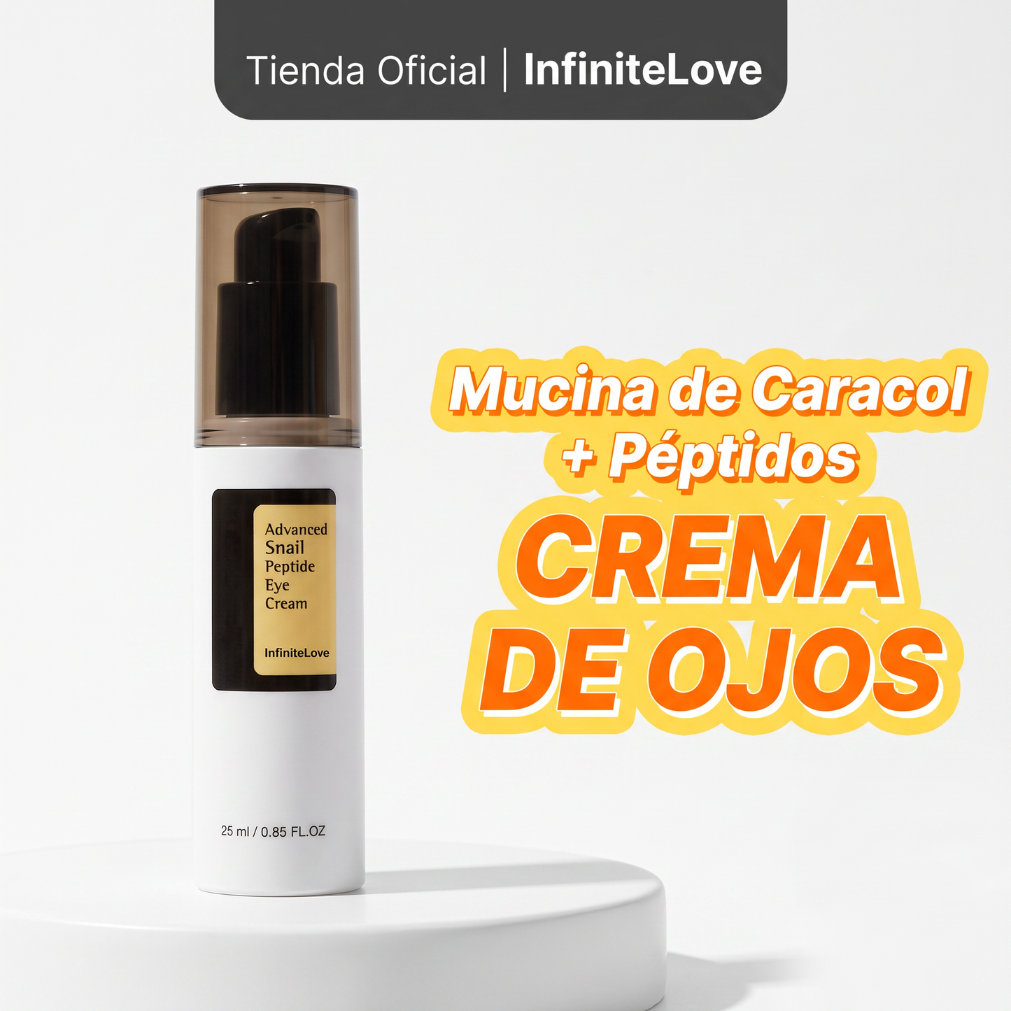 Crema Contorno de Ojos Advanced Snail Peptide Mucina de Caracol Péptidos Anti-Ojeras K-Beauty 25ml