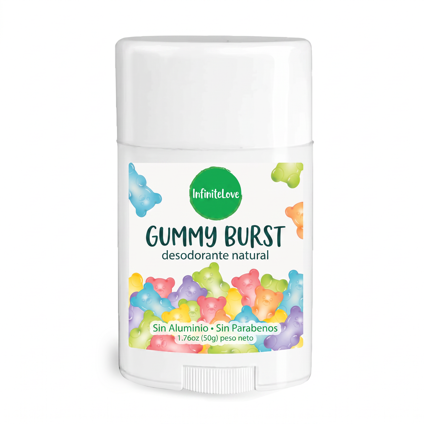 Desodorante Natural Gummy Burst Sin Aluminio Hipoalergenico Vegano Ninos y Adolescentes 50g
