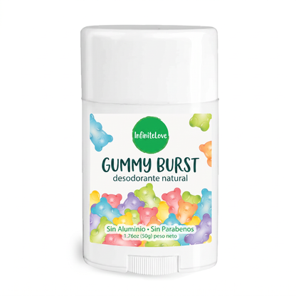 Desodorante Natural Gummy Burst Sin Aluminio Hipoalergenico Vegano Ninos y Adolescentes 50g
