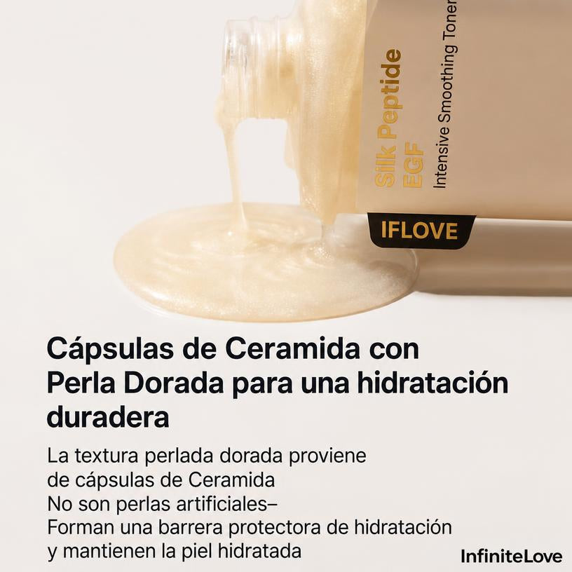 Tónico Alisante Intensivo Silk Peptide EGF Efecto Lifting Anti-Edad Ceramidas K-Beauty 300ml