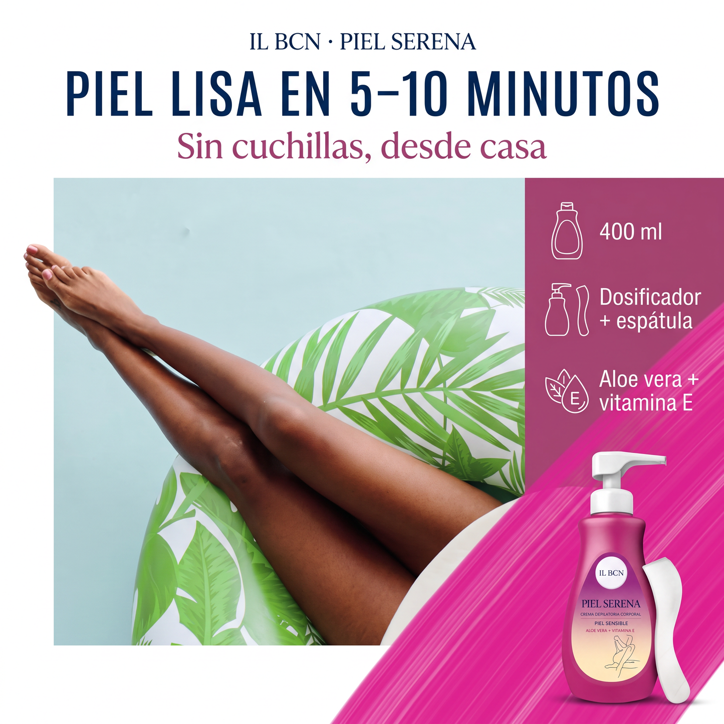 Piel Serena — Crema Depilatoria Corporal para Piel Sensible · 400 ml