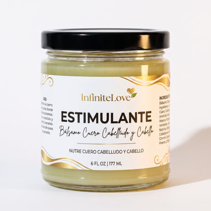 Balsamo Estimulante Cuero Cabelludo y Cabello Manteca Karite Mango Romero Menta 100% Natural 177ml