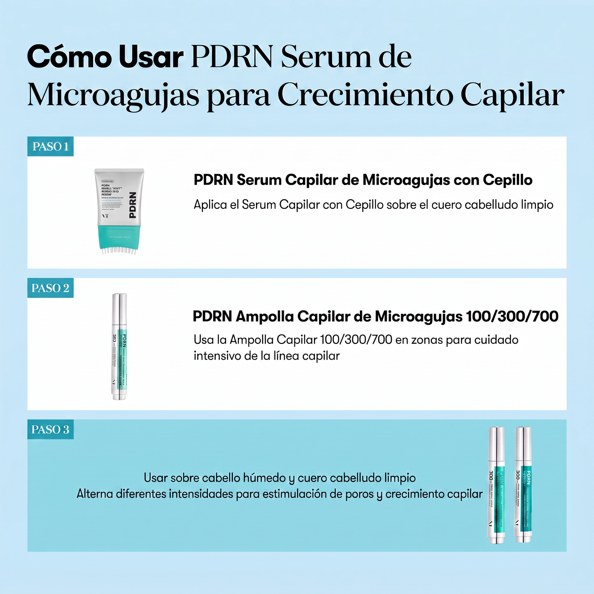 Cómo Usar PDRN Serum de Microagujas para Crecimiento Capilar