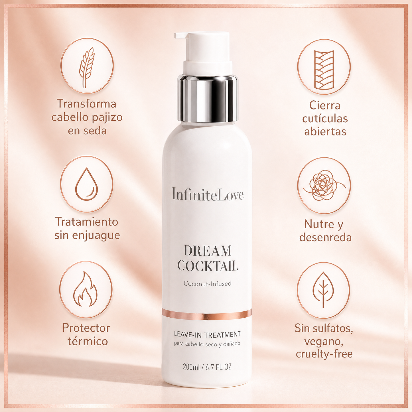 InfiniteLove Dream Cocktail - Tratamiento Capilar con Aceite de Coco Sin Enjuague