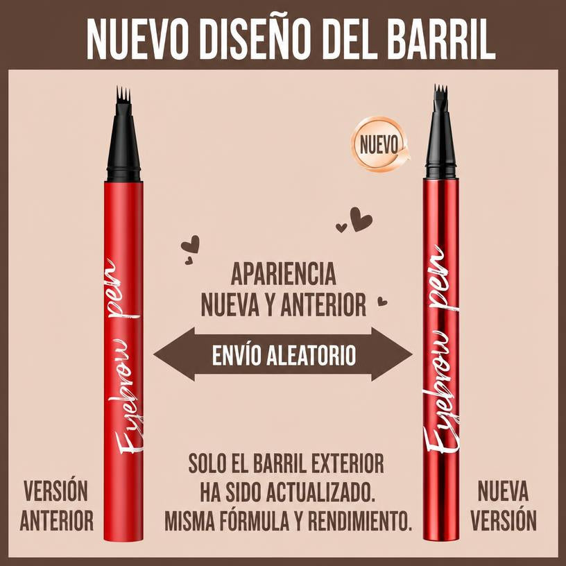 Lápiz de Cejas Micropunta 4 Puntas Resistente al Agua Anti-Manchas 24h Tono Marrón Pack 2 Uds