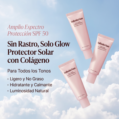 InfiniteSun - Protector Solar Facial Colágeno y Glow SPF 50