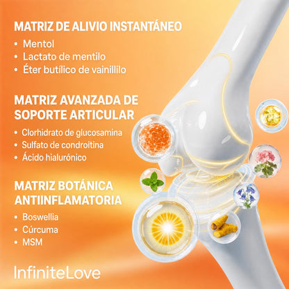 Crema de Masaje Articular Efecto Frío Cúrcuma Glucosamina Condroitina MSM Ácido Hialurónico 100ml