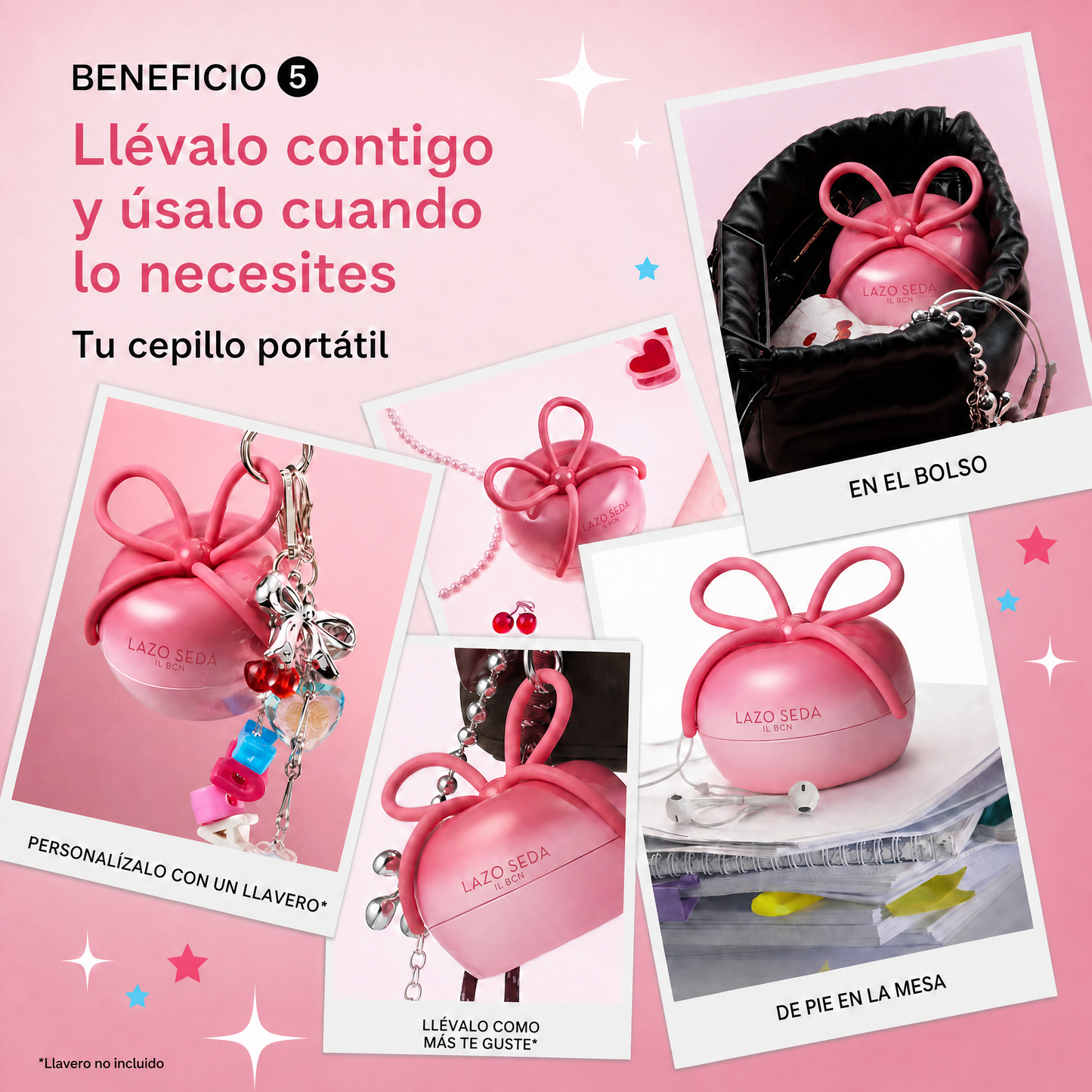 Lazo Seda — Cepillo Desenredante Portátil con Tapa Protectora