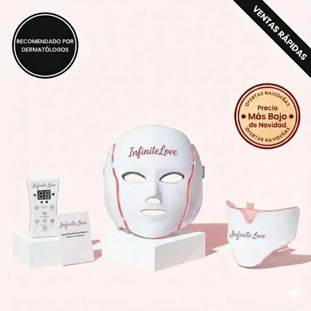 Máscara Facial Anti-Edad de 7 Colores LED y Microcorriente (EMS) para Lifting de Papada y Reafirmar Mejillas