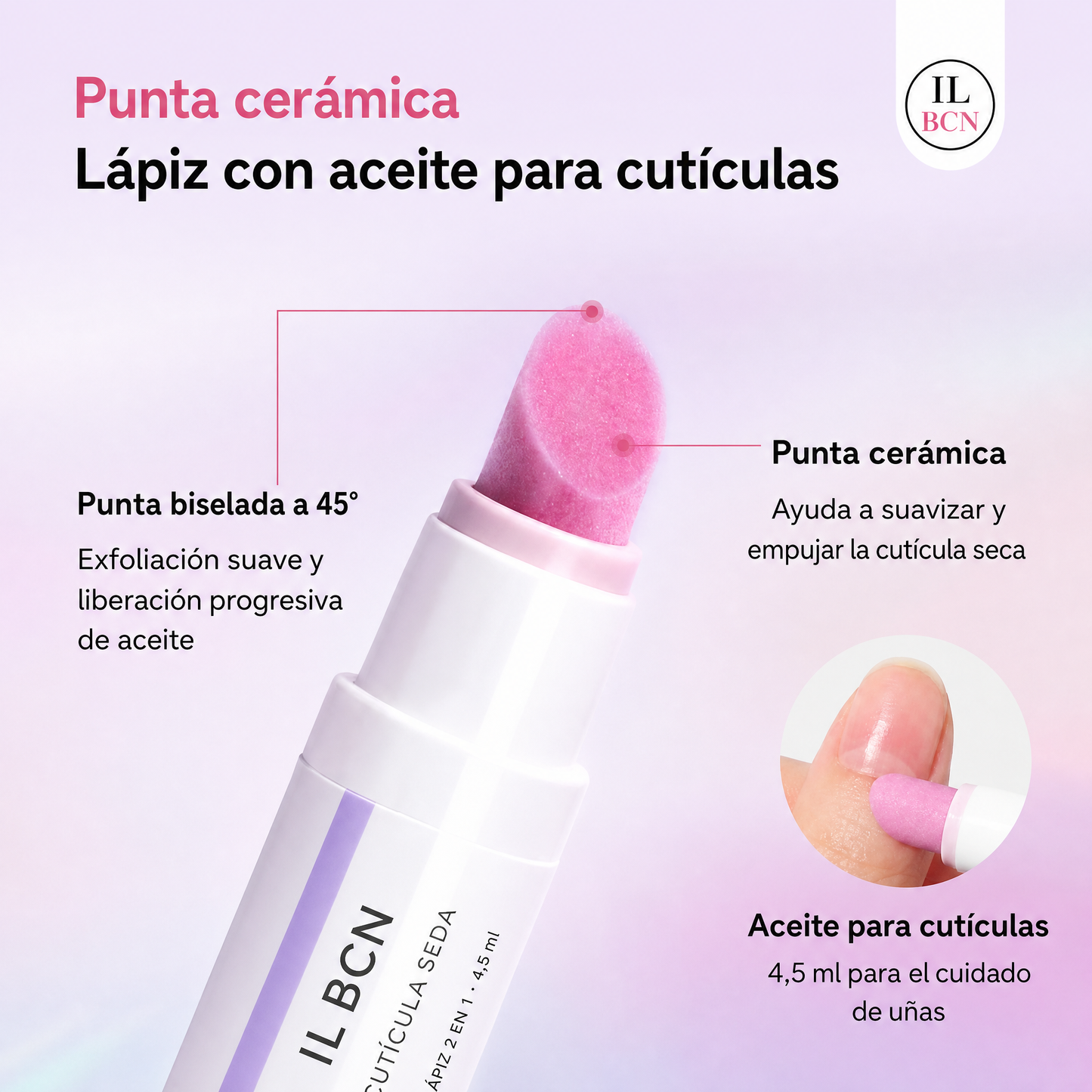Cutícula Seda — Lápiz 2 en 1 para Cutículas · Pack de 2