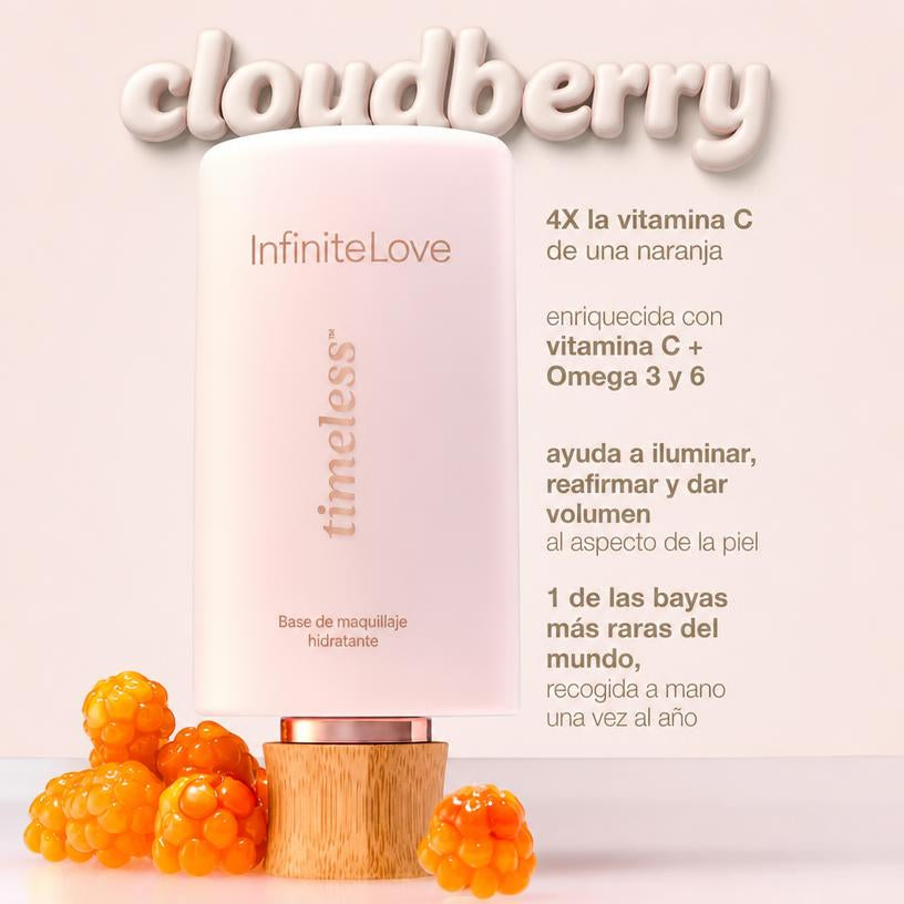 Base de Maquillaje Hidratante Timeless · Sérum 24h + Brocha de Regalo