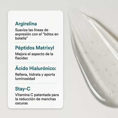 Suero Facial 4 en 1 con Vitamina C y Péptidos para Arrugas, Flacidez y Manchas