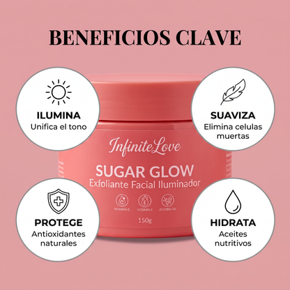 Sugar Glow - Exfoliante Facial Iluminador con Vitamina C y Ácido Glicólico 150g