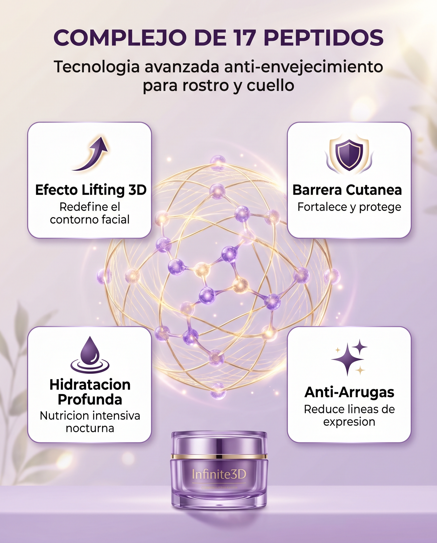 Infinite3D - Crema Lifting 3D Coreana con 17 Péptidos
