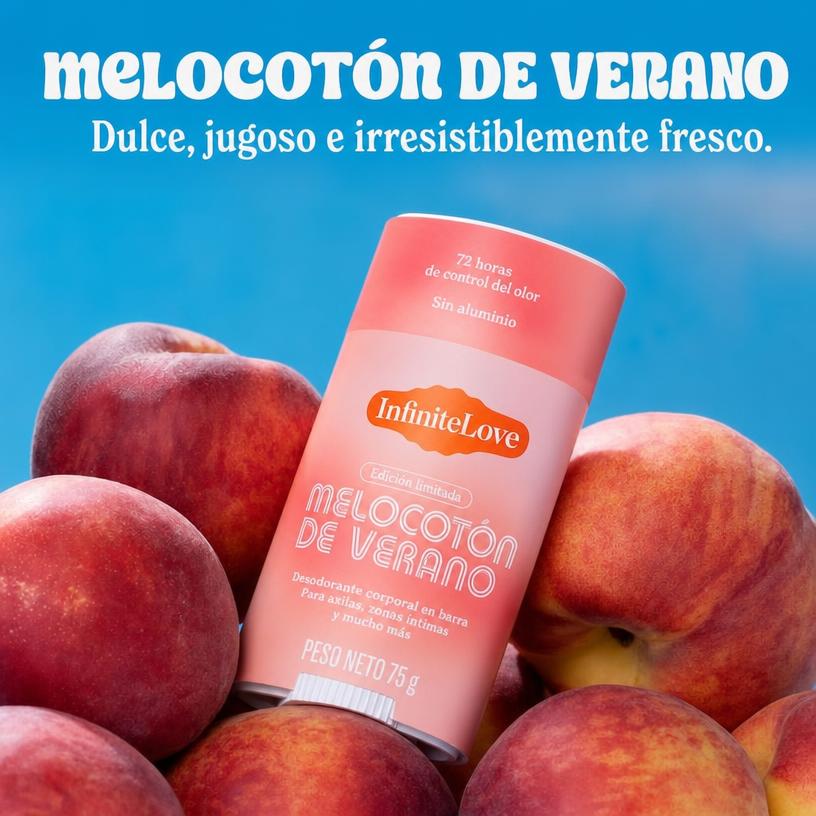 Desodorante Corporal Melocotón de Verano Ácido Mandélico 72h Sin Aluminio 75g